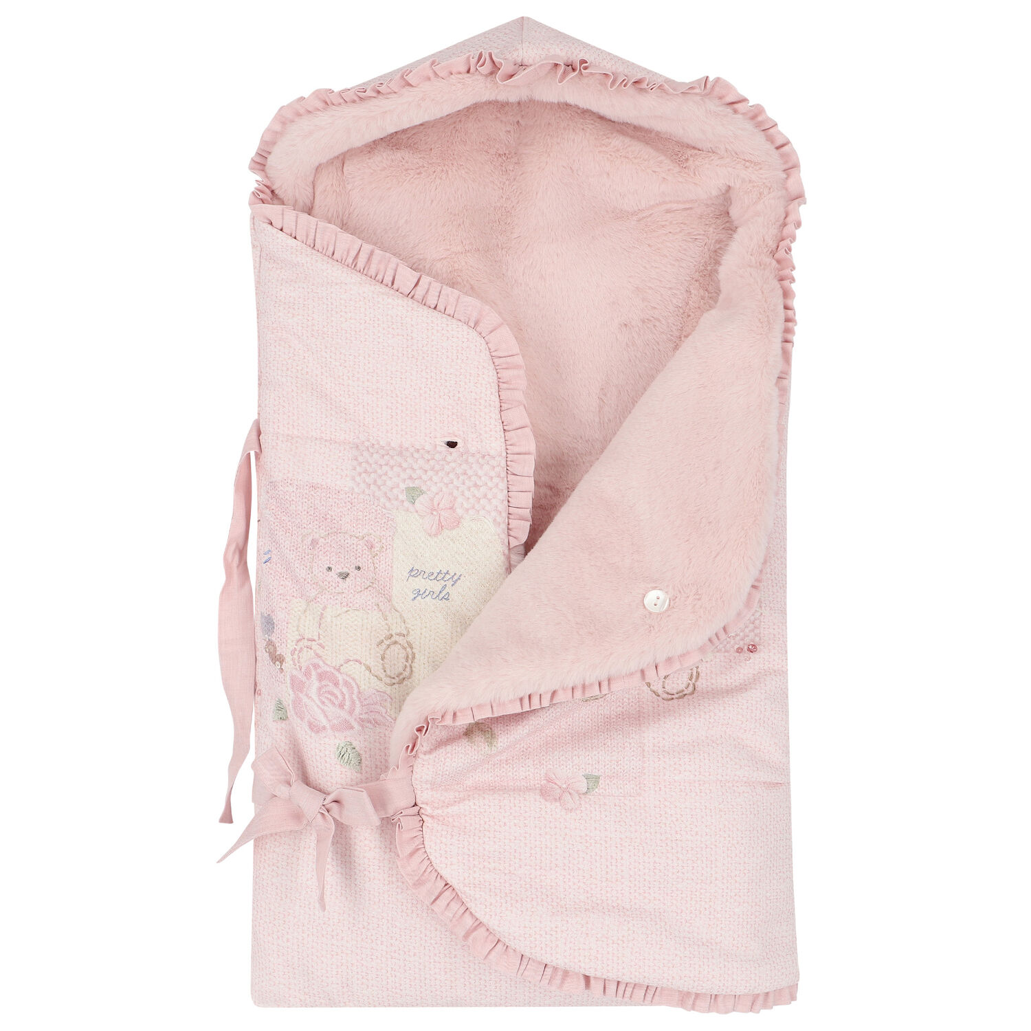 Baby Girls Pale Pink Cotton Nest, 1, hi-res